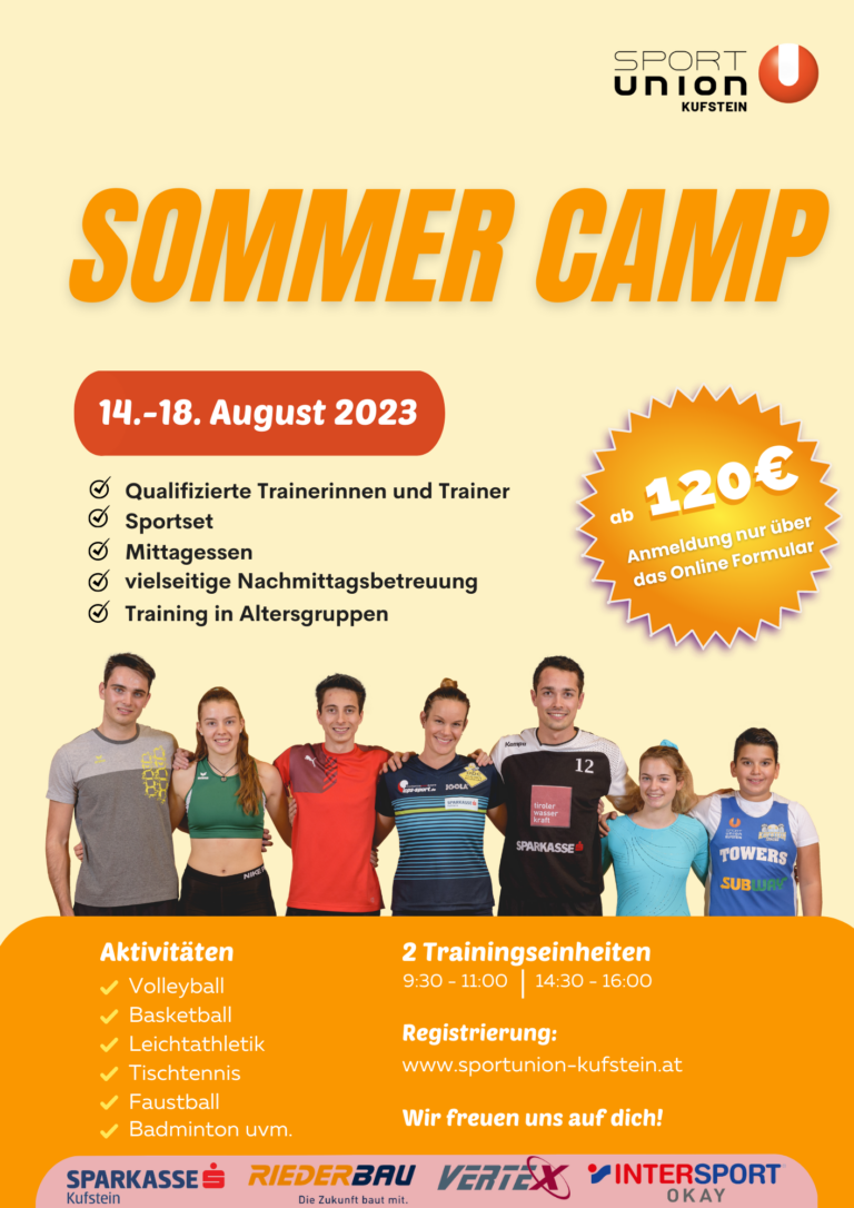 Sommerzeit ist Campzeit SPORTUNION Kufstein